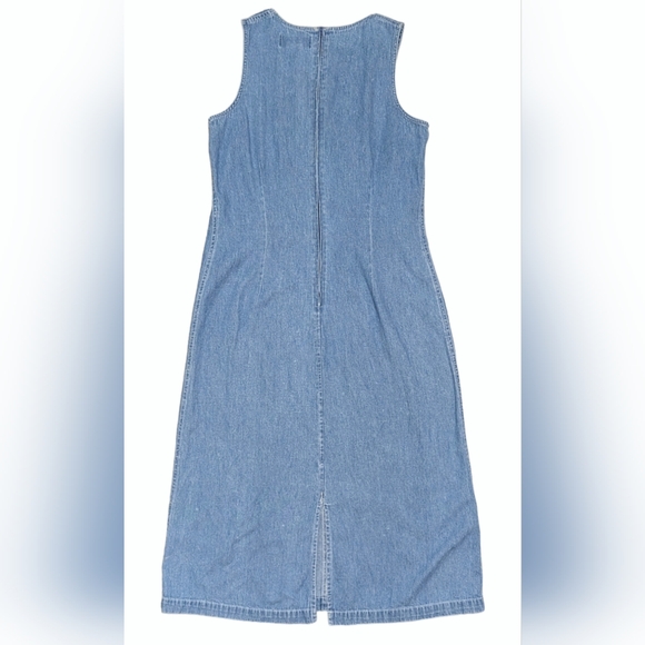 Giorgio Sant'Angelo Women's 10 Petite Medium Blue Denim Zip Up Midi Dress - Picture 2 of 8